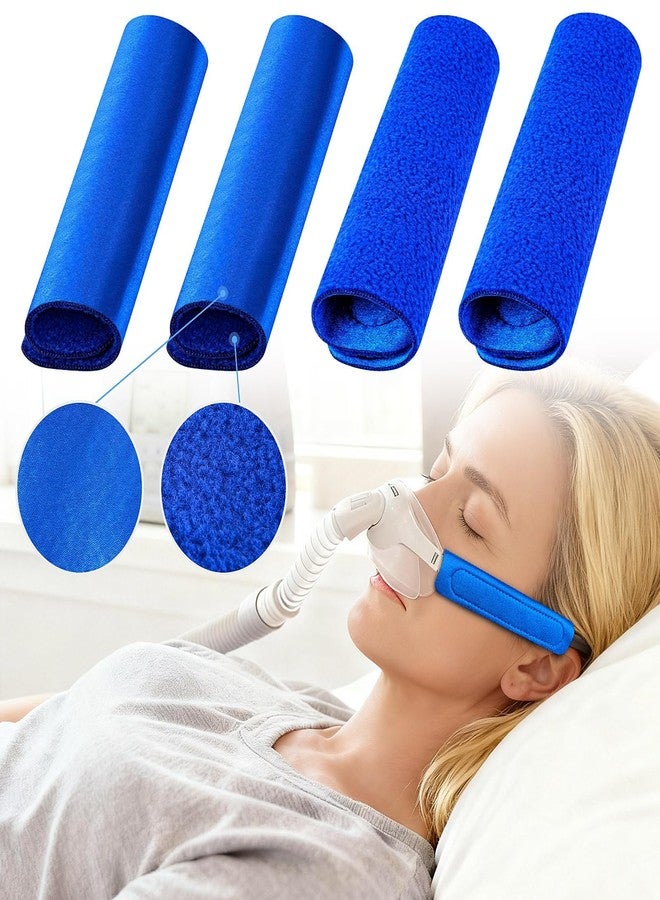 عبوة من 4 أغطية مُحسّنة لأحزمة جهاز التنفس CPAP، وسائد مبتكرة لأحزمة جهاز التنفس CPAP ثنائية الطبقات من الساتان/الصوف القطبي، أغطية أحزمة عالمية لأجهزة التنفس CPAP، وسائد أقنعة الوجه من ملحقات جهاز التنفس CPAP لتقليل العلامات الحمراء - Image 1